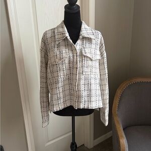 Gilli Cream and Black Plaid Blazer